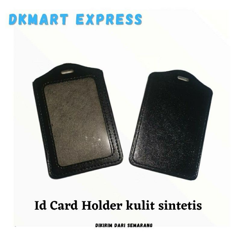 id card holder kulit sintetis tempat name tag kulit cover id card holder semi kulit