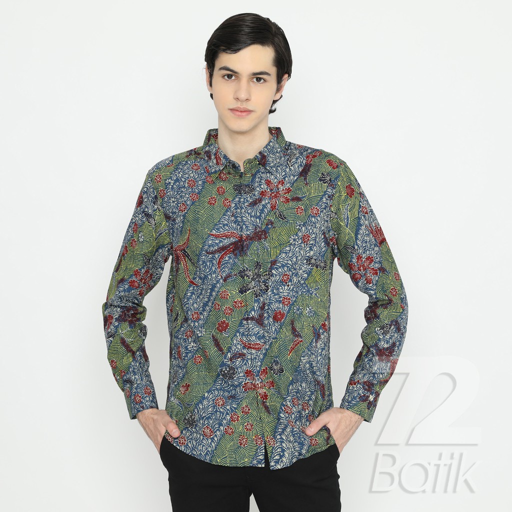 KEMEJA BATIK PRIA Slimfit Lengan Pendek Premium Warna Biru Dongker Putih Hijau Merah Slim Fit 721700 Cap 72 - Baju Kemeja Atasan Pakaian Setelan Batik Pria Cowok Laki Laki Remaja Keluarga Kantor Lengan Pendek Modern Slimfit Slim Fit Premium Kekinian