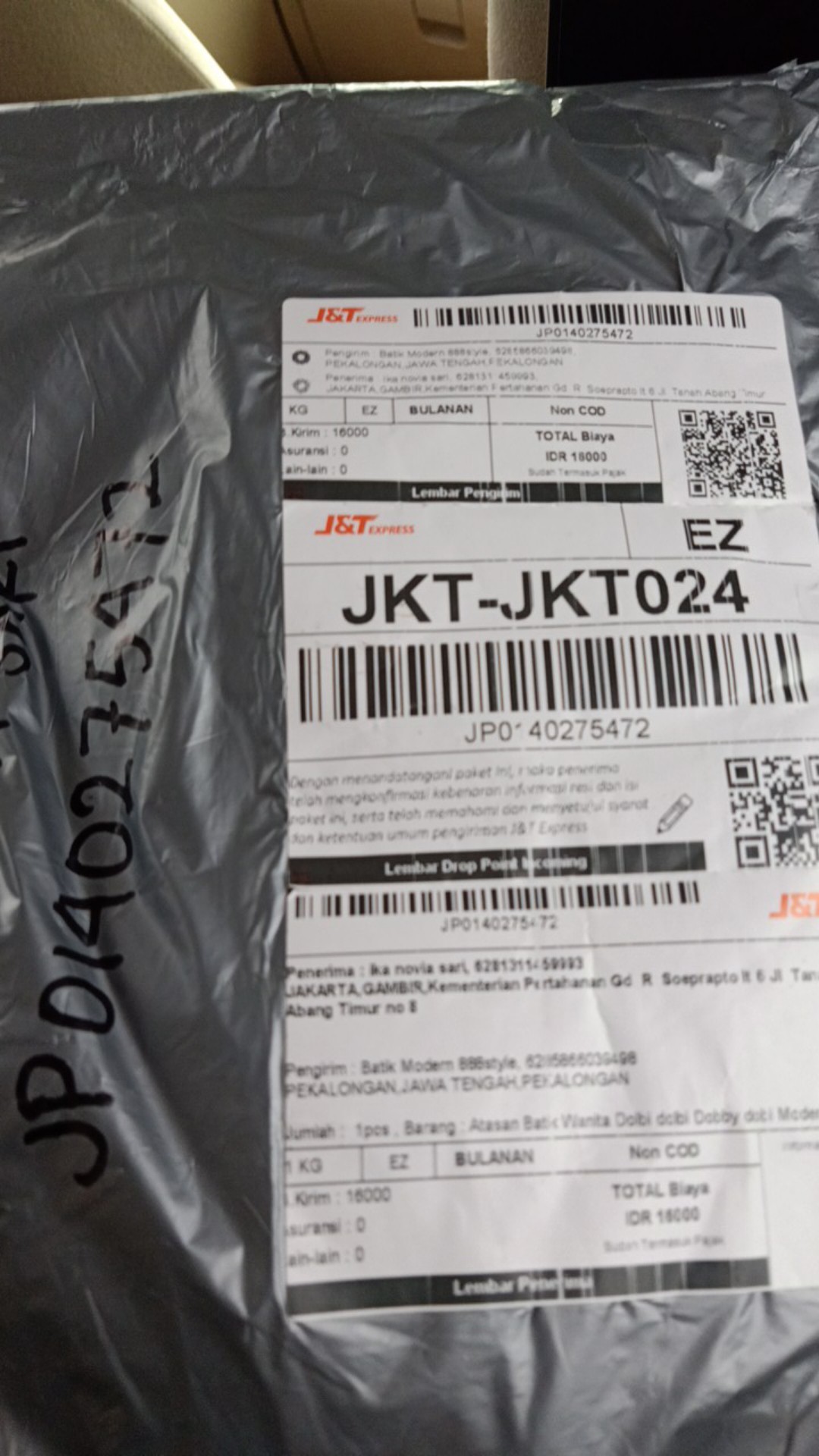 Tey-17 Batik Wanita Asj Sa Hrb026 Kenongo Kemeja Tosca Pendek