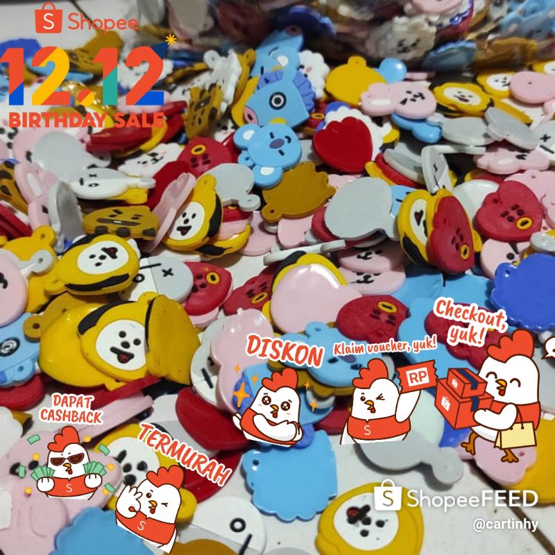 gantungan kunci keychain bts bt21 per gros 144pc#cartinhy