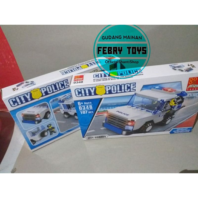 Mainan lego city mobil polisi-blok susun