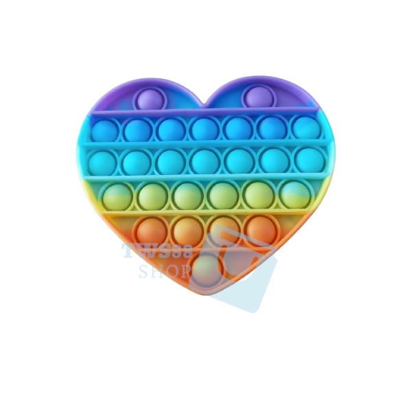 Push Bubble Fidget sensory Pop It Toy Mainan Anak untuk Penghilang Stress-Love