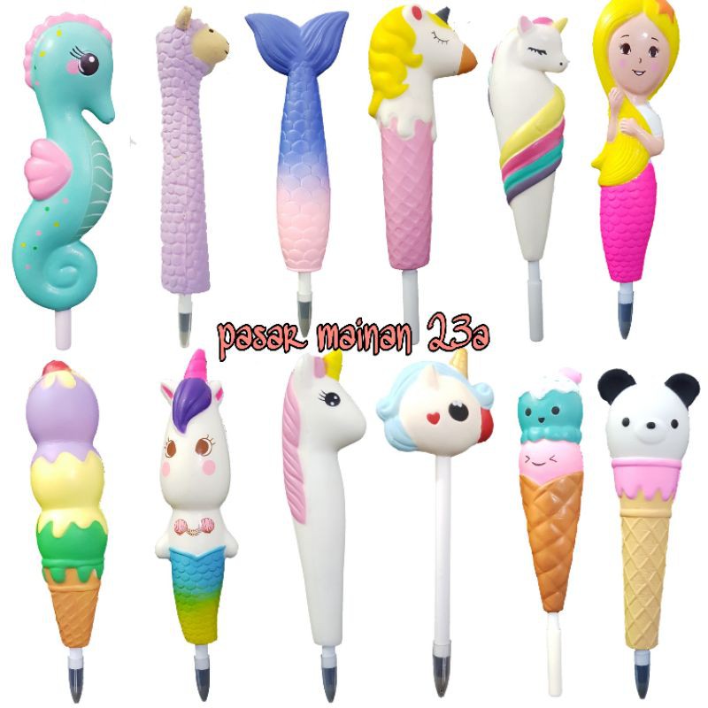 Mainan Pulpen Squishy Murah Unicorn Ice cream Squishyfun