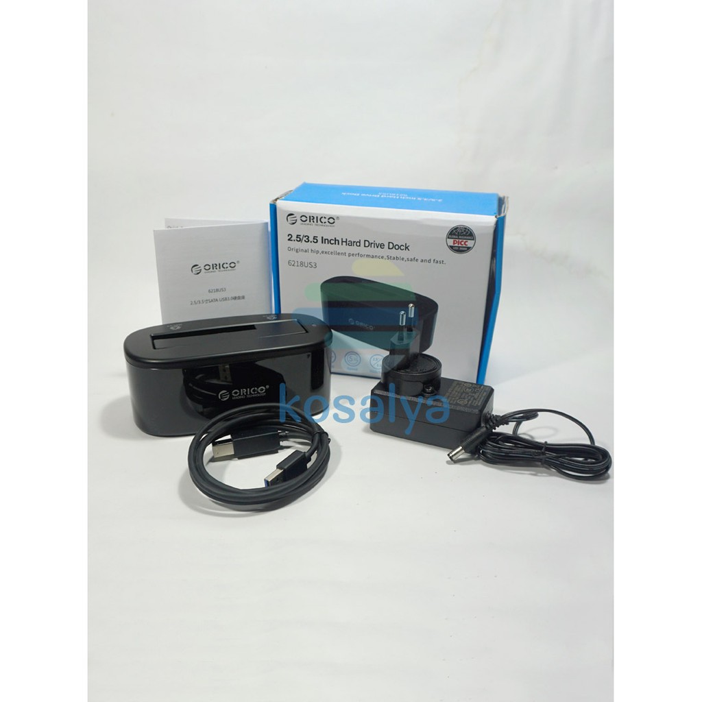 Orico Slot Dock HDD Docking 1 Bay USB 3.0 - Black  Docking Hardisk 2.5 - 3.5 inch Docking SSD