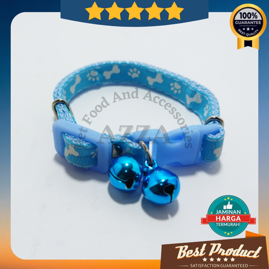 kalung kucing motif tulang lonceng isi 2 ukuran 12mm kualitas premium/aksesoris hewan peliharaan
