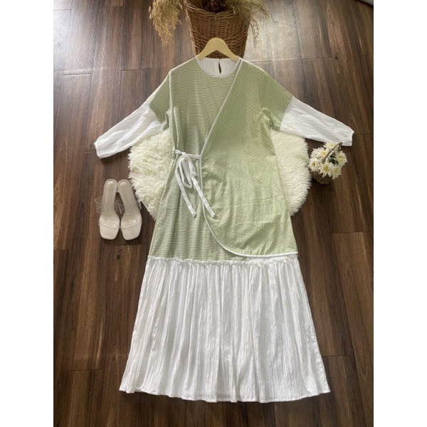 NEW MAXI DRESS GREEN SAGE/DRESS GREEN SAGE/MAXI DRESS IMPORT WANITA TERBARU