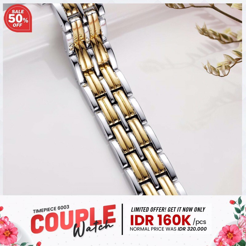 Jam Tangan Couple Pria Wanita Jimshoney 6003 Watch Glamour / Jam Murah Mewah