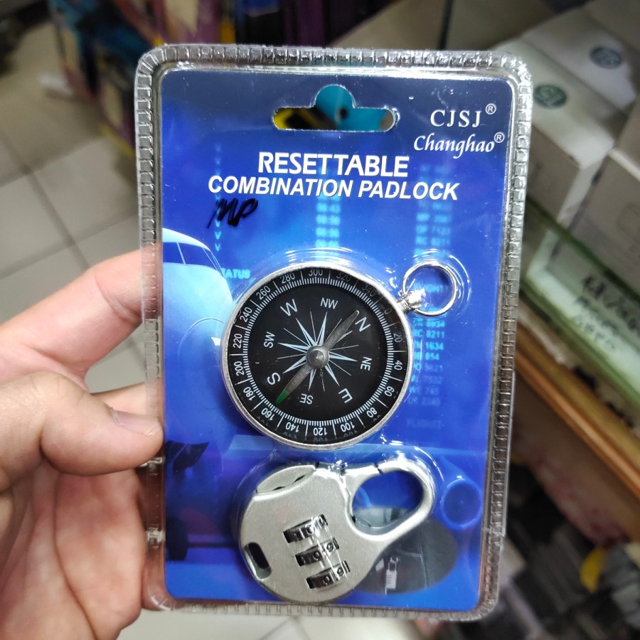 GEMBOK PASSWORD 3 PIN DAN COMPASS MANTUL MURAH MERIAH