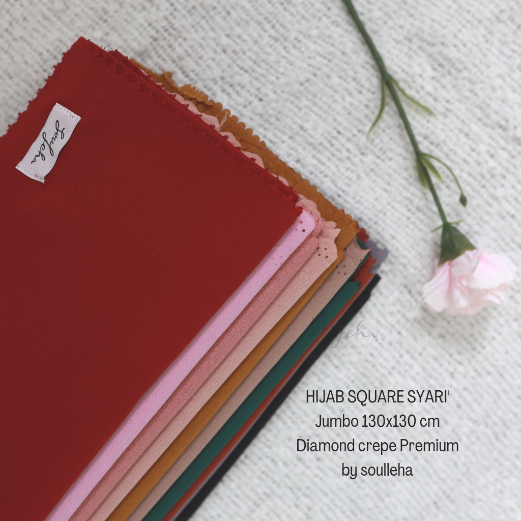 Soulleha Hijab Square Syar'i 130x130cm Diamond Crepe