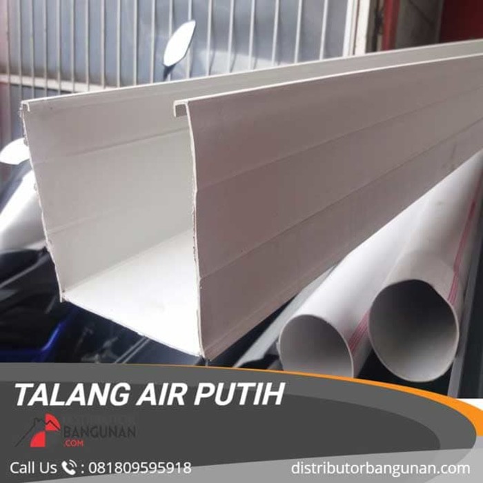 Talang Air PVC Kotak Warna Putih Panjang 4 M Shopee 