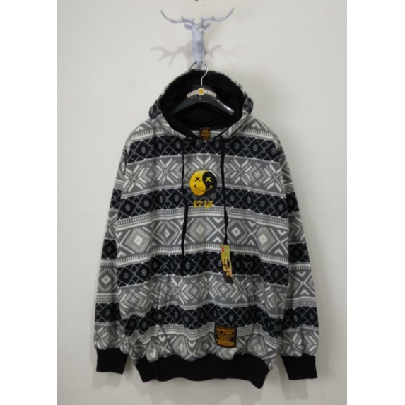 SWEATER HOODIE PRIA SALUR BATIK ABU ORIGINAL GOOD MORNING / SWEATER PRIA / HOODIE / SWEATER / HOODIE