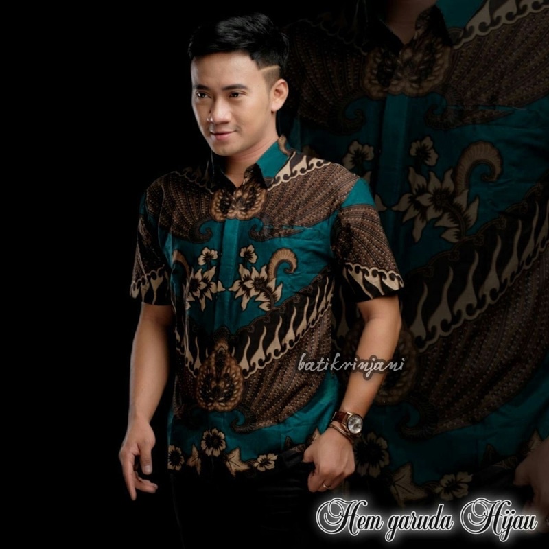 Baju Hem Batik Pria Lengan Pendek Motif Kraton Ukuran M L XL XXL Trendy Casual