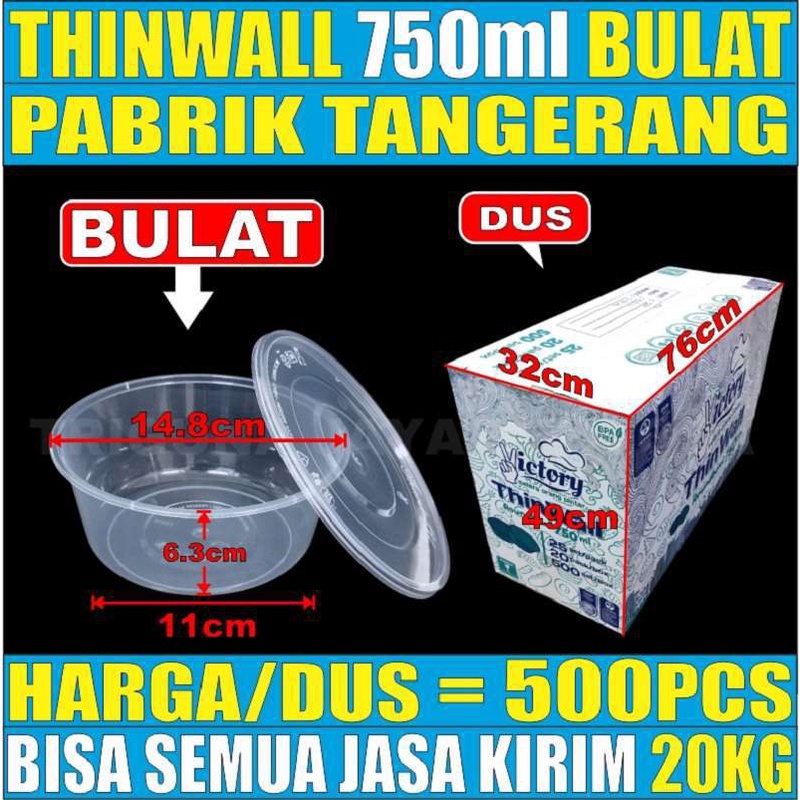 Thinwall 750ml Dus Semua Jasa Kirim Ekspedisi Mangkuk Bulat Bakso