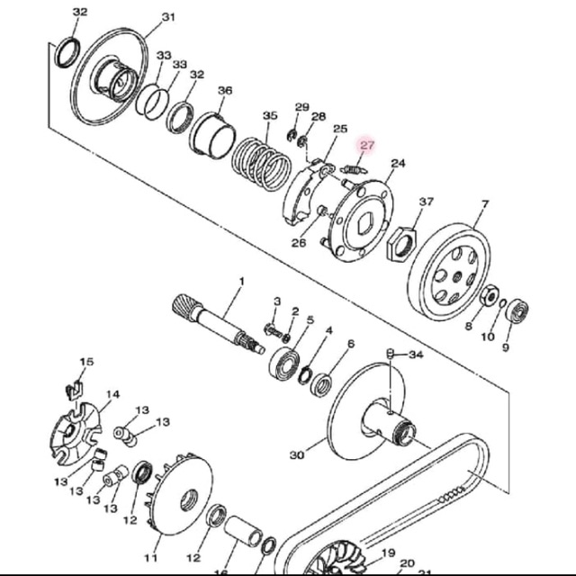 PER KAMPAS GANDA NOUVO NUVO ASLI ORI YAMAHA 4KN 16626 01