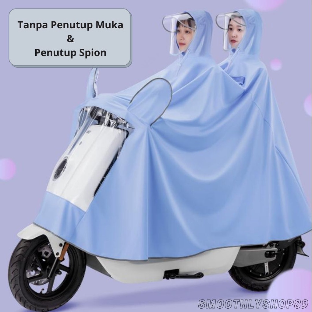 Jas Hujan Motor Full Body / Jas Hujan Poncho Bonceng 2 Kepala untuk Dua Orang / Jumbo Allsize