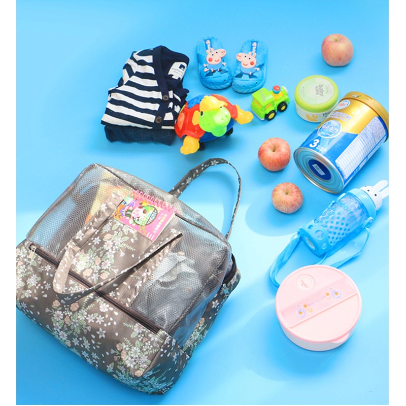 Travel Beach Bag Waterproof Organizer Basah &amp; Kering Tas Koper Mesh Motif Korean Style Doky