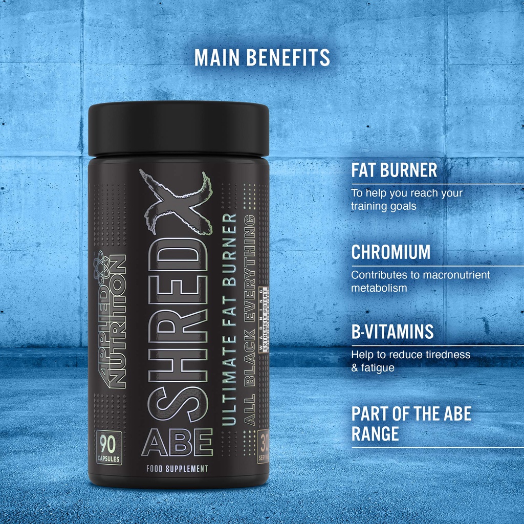 Applied Nutrition Shred X 90 Capsule Ultimate Fat Burner Black ABE Ori