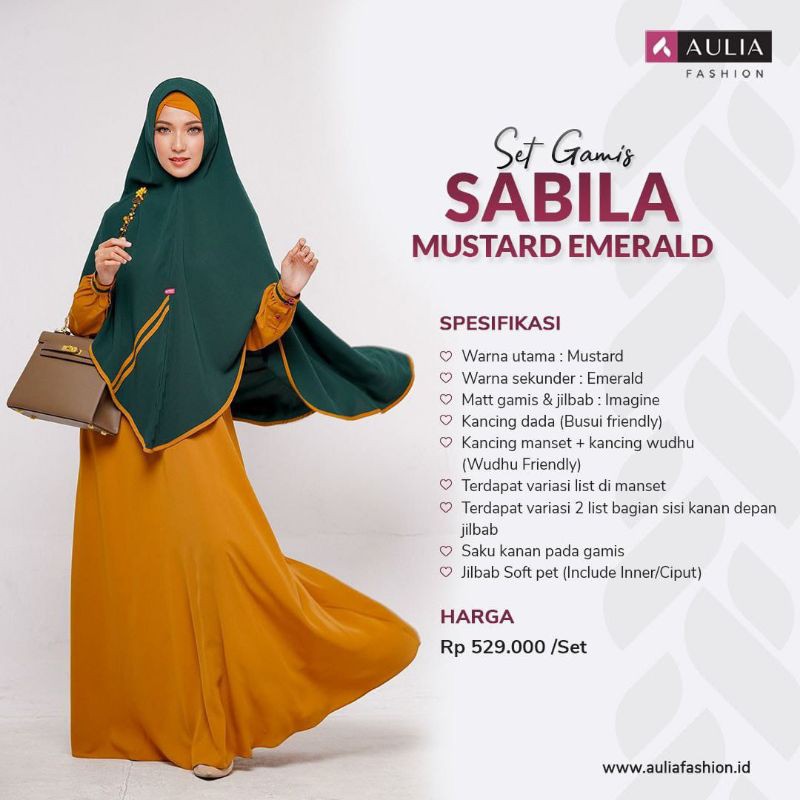 Set Gamis | Sabila Mustard Emerald