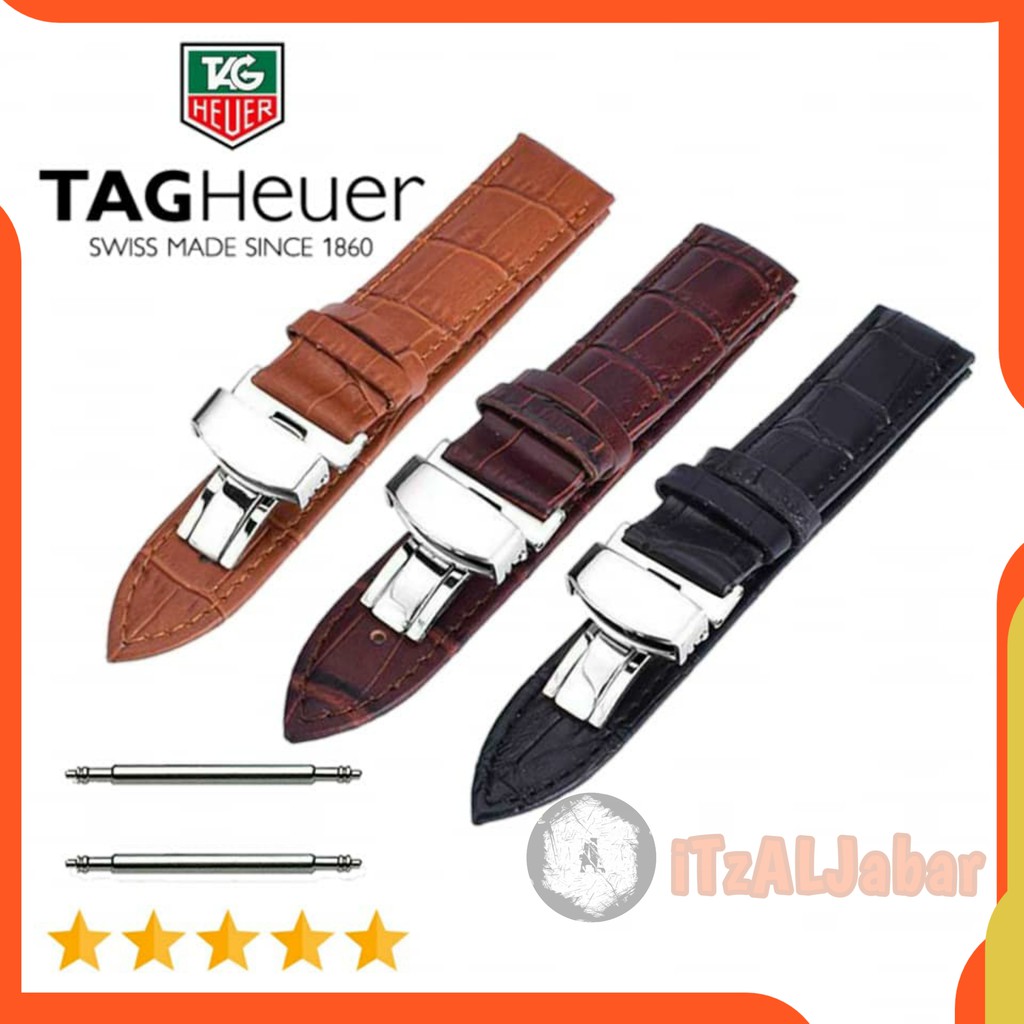 Tali jam tangan TAGC Heuer Kulit Leather strap 20mm 22mm 24mm