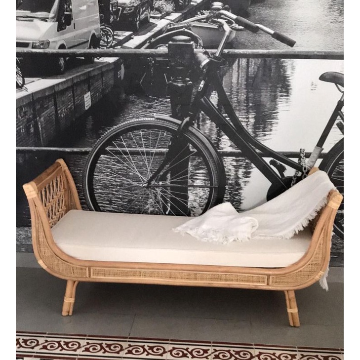 Sofa bench rotan 3 seater