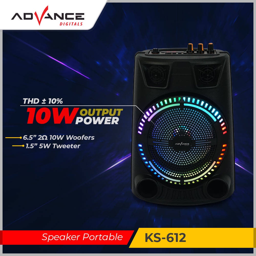 【READY STOCK】Advance 6.5 Inch Speaker Bluetooth Portable KS-612 / Free Mic Wireless