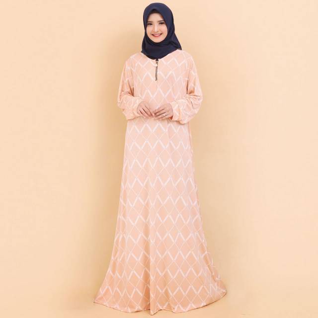 Baju Gamis Wanita Terbaru Gamis Jumbo 4L & 6L Motif Kotak 6954