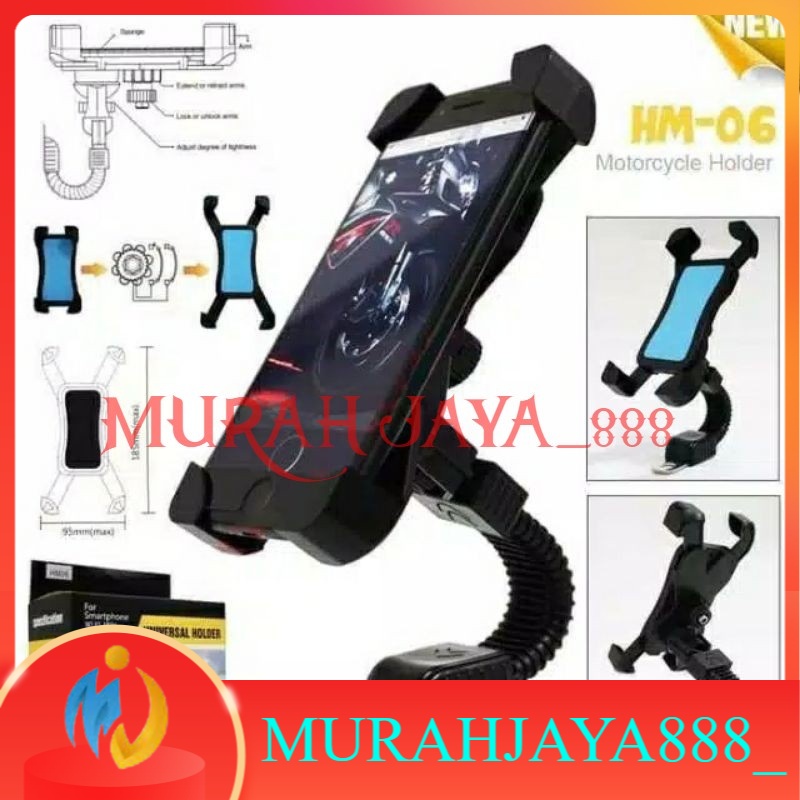 COD holder hp spion motor 360° max 6.5inch jepitan hp spion motor pegangan tatakan hp spion motor