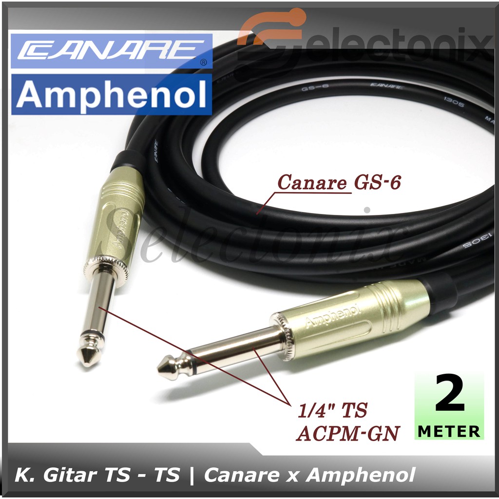 Kabel Instrument/Gitar 1/4&quot; TS - TS | Canare x Amphenol [2m]