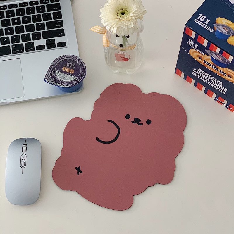 Korean Style Niche Design Heart Bear Pig Pattern Durable Soft Girly Mouse Pad for Friend