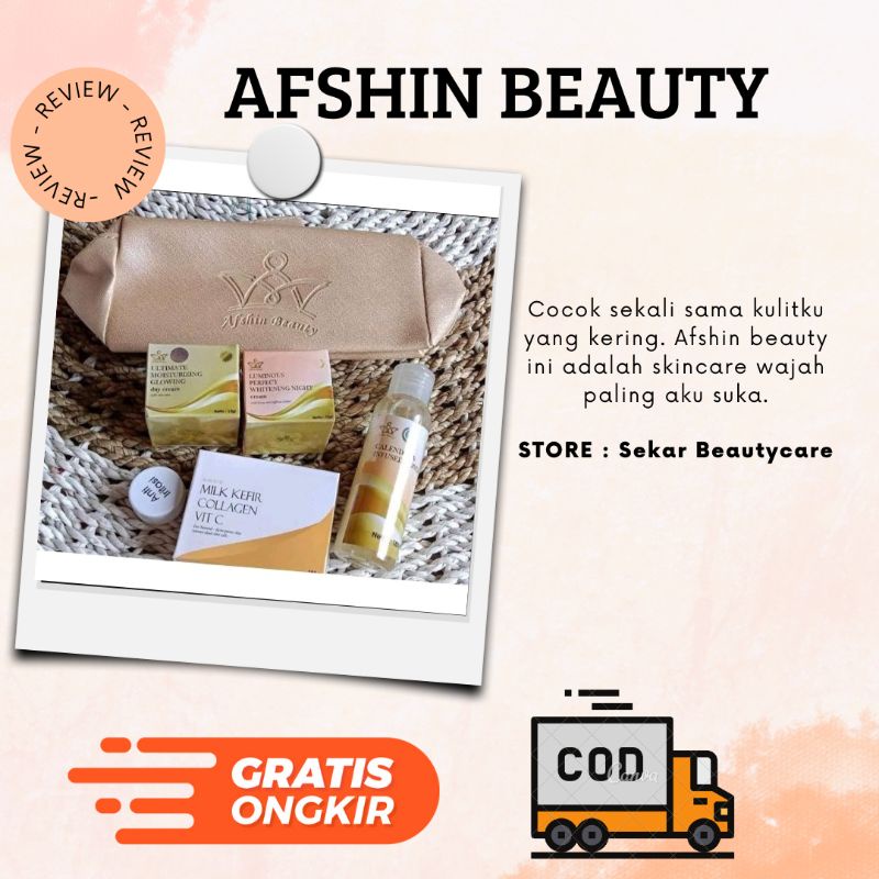 TERLARIS ! Afshin Beauty Skincare cream solusi pencerah dan pemutih wajah serta menghilangkan flek, bekas jerawat, bopeng