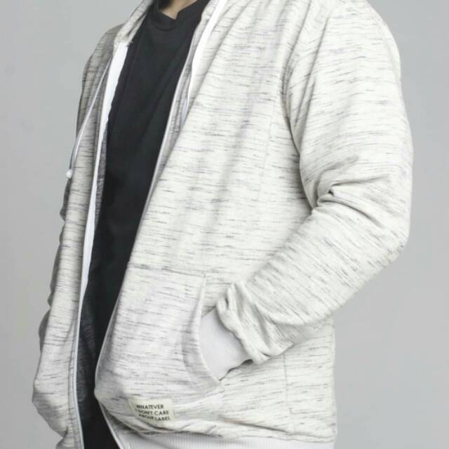 Jaket Zipper Mocca Misty White