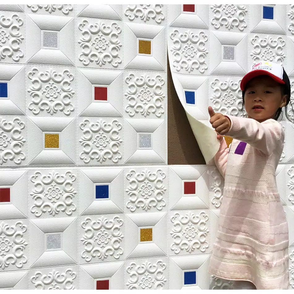 MMTOYS CM-H16/H17 Wallpaper Dinding Kamar Stiker Dekorasi Kamar Dapur Wall Sticker 3D Foam Murah-4