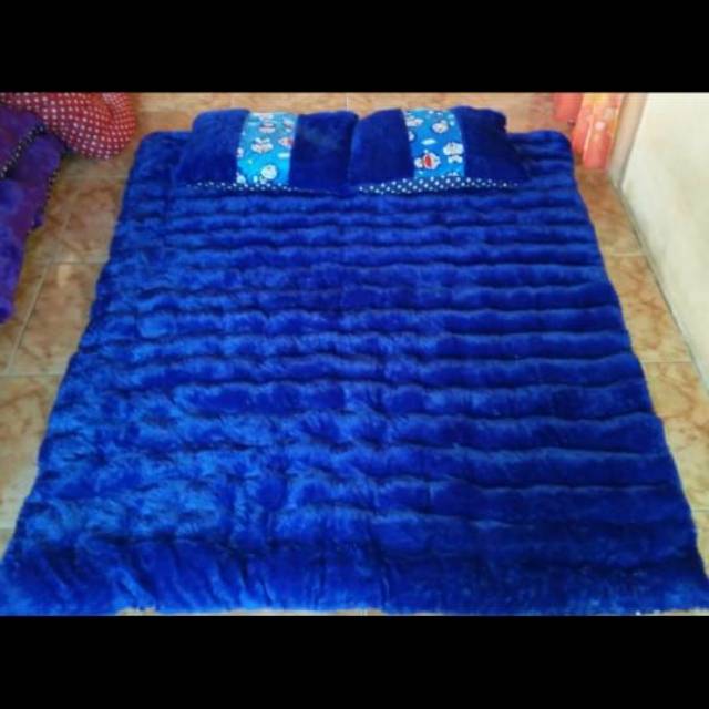 Surpet Gender Kasur Karpet Polos Tebal Bahan Bulu
