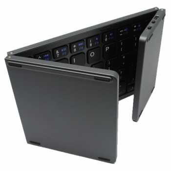 Keyboard Lipat Wireless Bluetooth Three Folding Magnetic + Touchpad