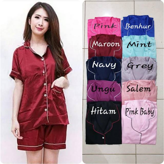  BAju  tidur  piyama cewek satin  HP Shopee Indonesia