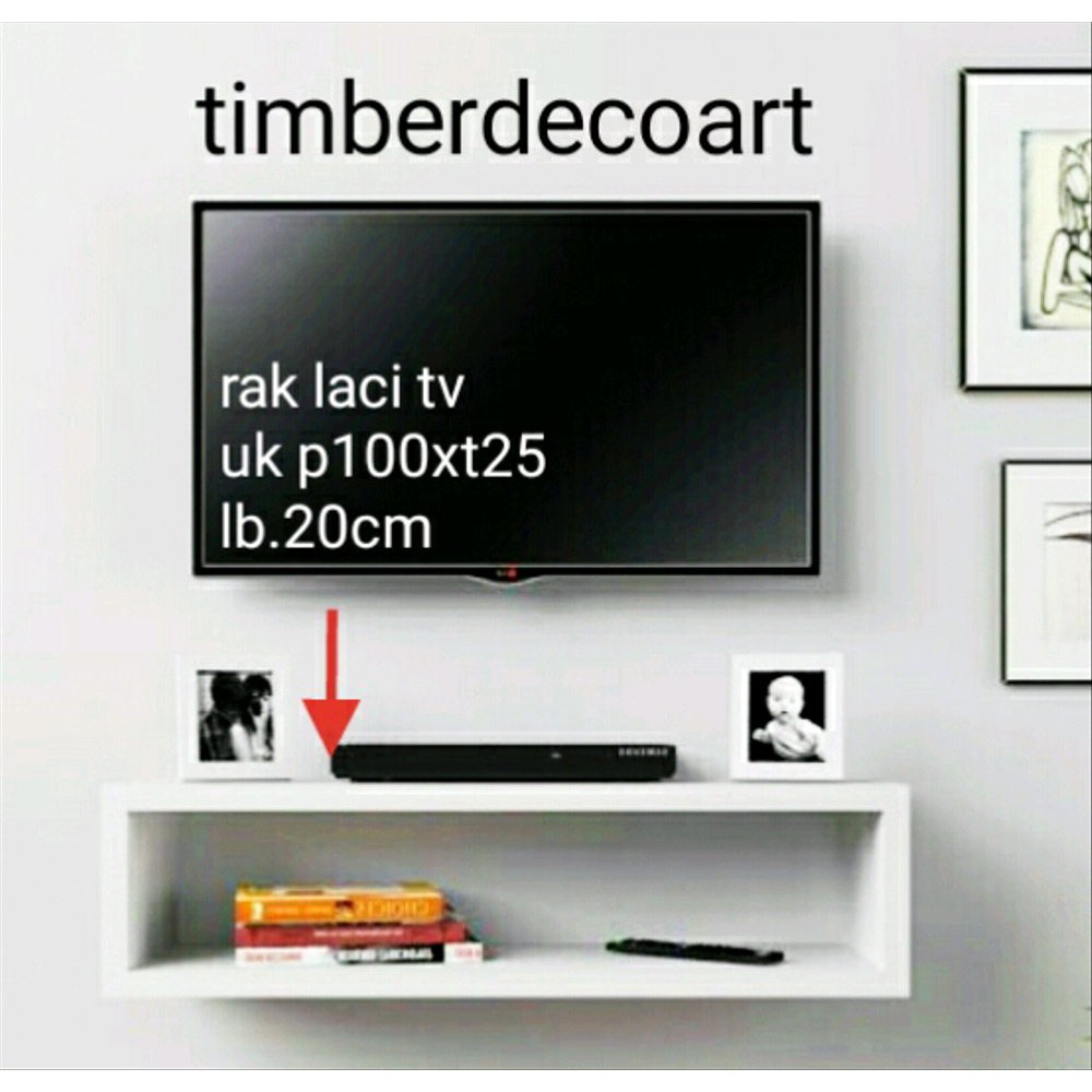 Rak Dinding Laci TV 100x25x20 Bagus