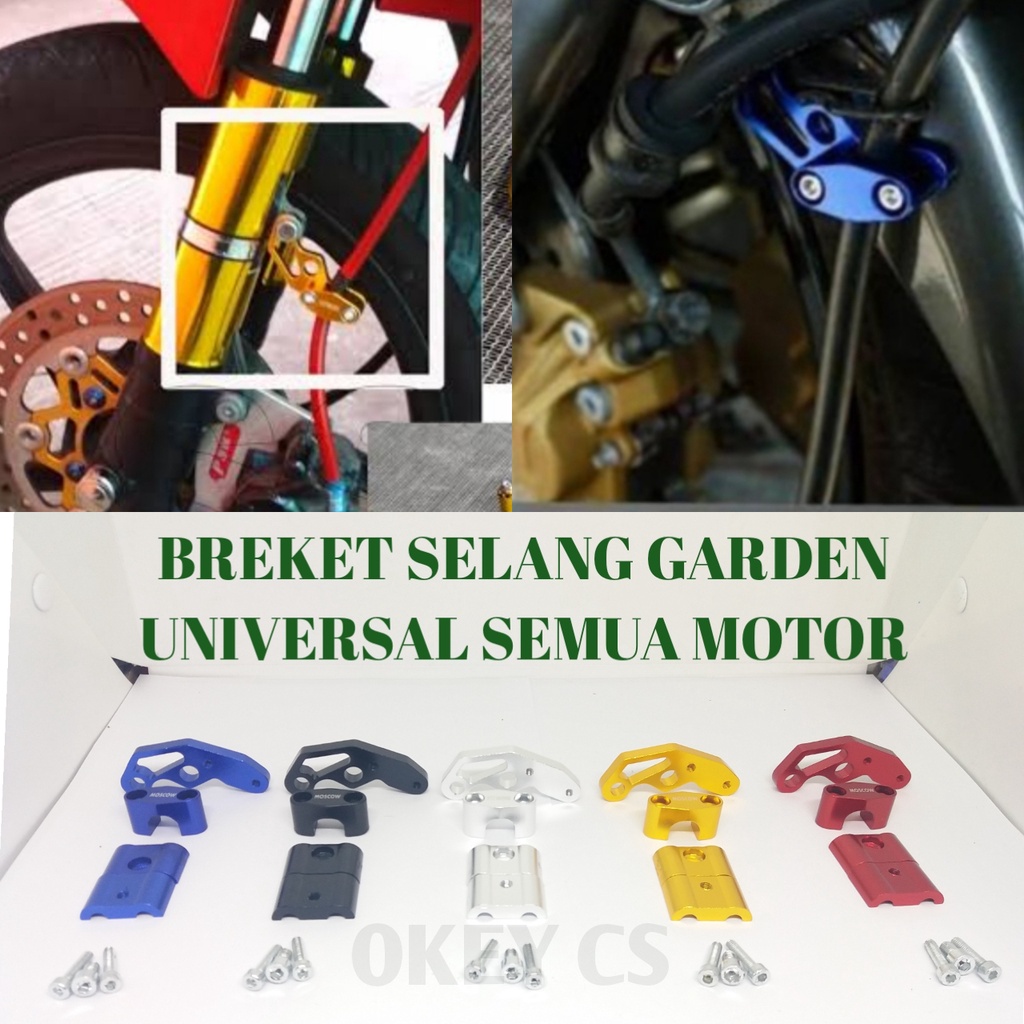 BREKET SELANG GARDEN KLEMAN PENJEPIT SELANG REM DAN KABEL GAS MULTI FUNGSI BISA SEMUA JENIS MOTOR