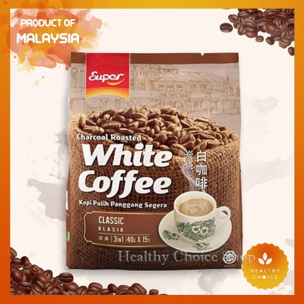 

KOPI SUPER CHARCOAL ROASTED SUPER WHITE COFFEE CLASSIC KOPI PUTIH INSTAN KLASIK IMPORT MALAYSIA