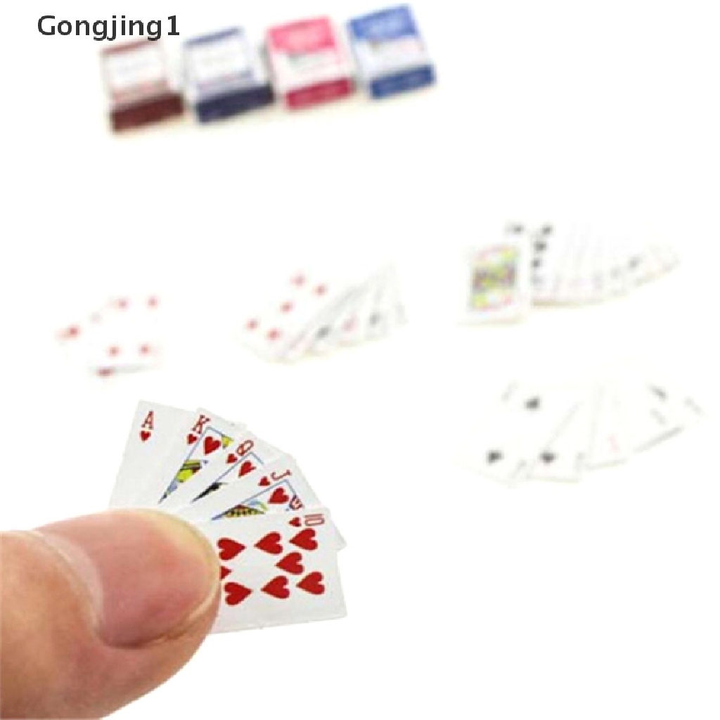 Gongjing1 1 Set Miniatur Kartu Poker Skala 1: 6 / 1: 12 Untuk Dekorasi Rumah Boneka