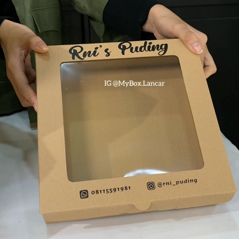 CUSTOM SABLON dus Box Eflute corrugated box POLOS dan TUTUP MIKA