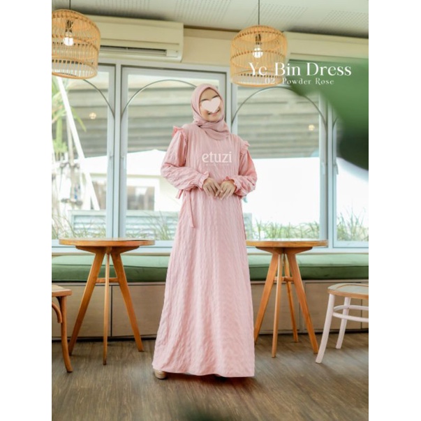 TERBARU Ye-Bin dress | By Etuzi hijab ORI | gamis syar'i polos bahan crinkle busui friendly gamis pe