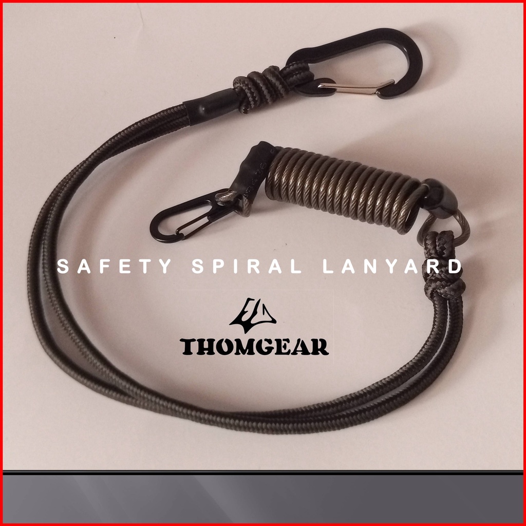 Tali Pengaman Carabiner Gantungan Kunci Spiral Lanyard Besar dan Kecil Custom Untuk Kunci Ratchet Pistol Kontak Motor Mobil Elastis Bahan Kawat Sling Lanyard 03