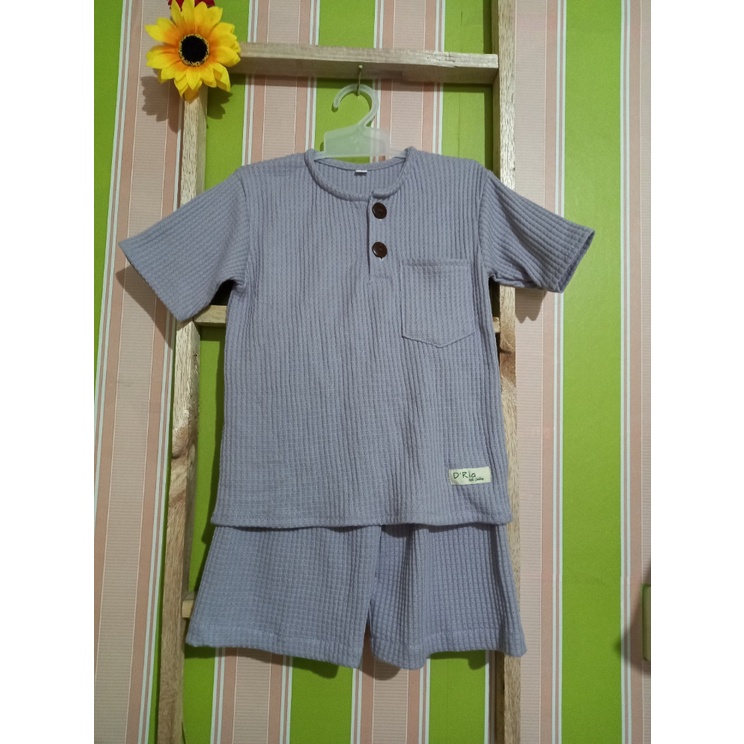 Setelan anak laki laki waflle setelan waflle anak laki laki set waflle anak setelan celana pendek anak