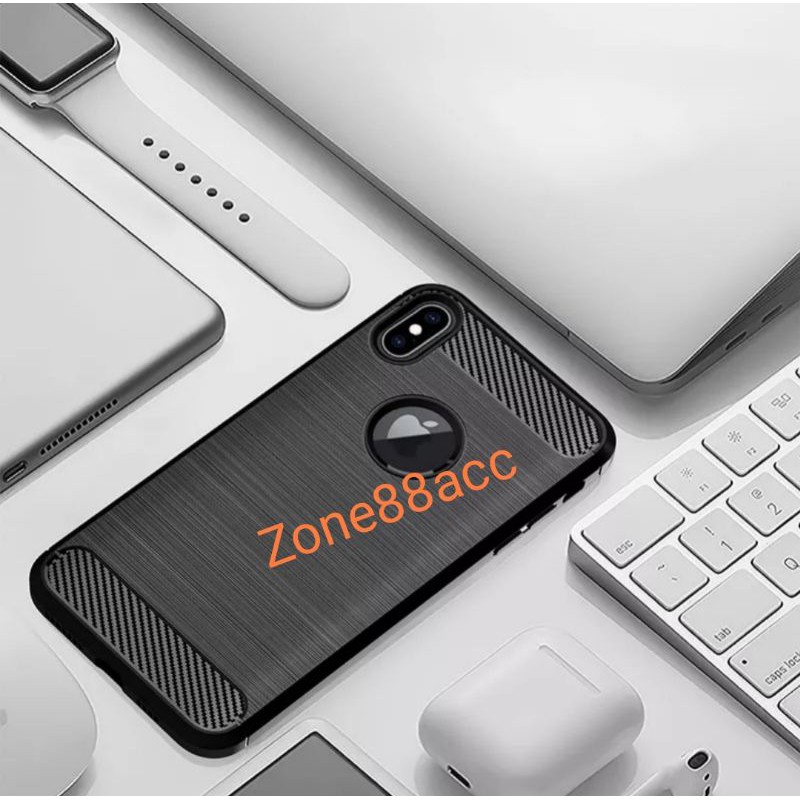 Silicon Case Iphone X XR XS XsMax Max Softcase iPAKY Carbon Casing Cover Silikon Soft jelly pelindung belakang handphone elegan