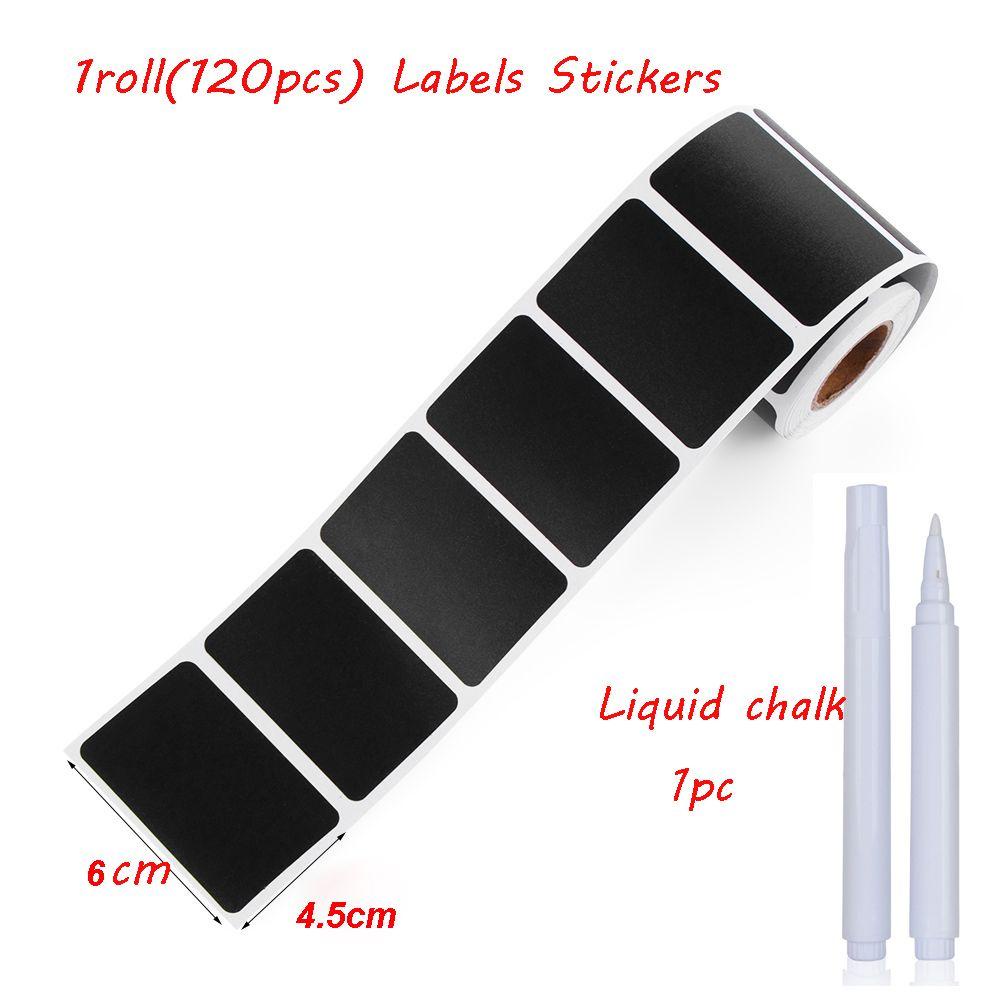 Solighter 120pcs/roll Label Stiker Dapur Selai Toples Bumbu Blackboard Label