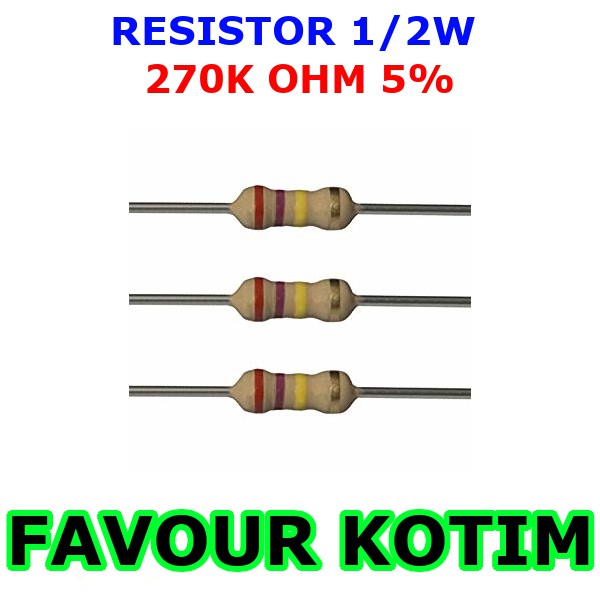 Jual RESISTOR 270K OHM 1/2 WATT 5% R 1/2 W 0.5W 5 PERSEN FVKOTIM ...