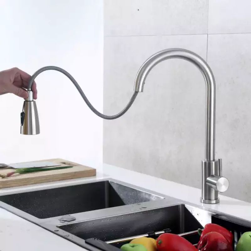 kran tarik sus304/kran cuci piring fleksibel/kran dapur