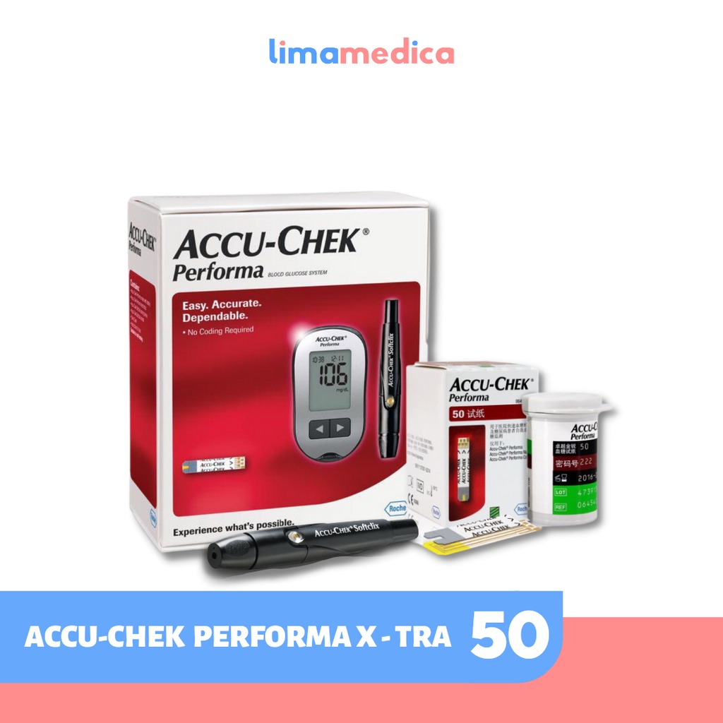 Accu Chek Performa Meter + Strip 50 - Alat Tes Gula Darah - Glucometer