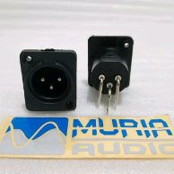 Jack Canon Male Body Segi Kotak PVC Hitam / Jek Mixer / Amplifier