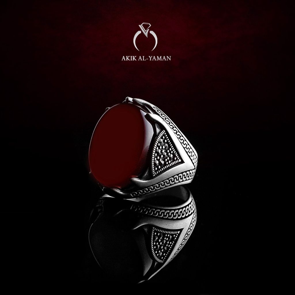 Cincin Batu akik Yaman Kabdi dengan Ring Perak Original Yemen